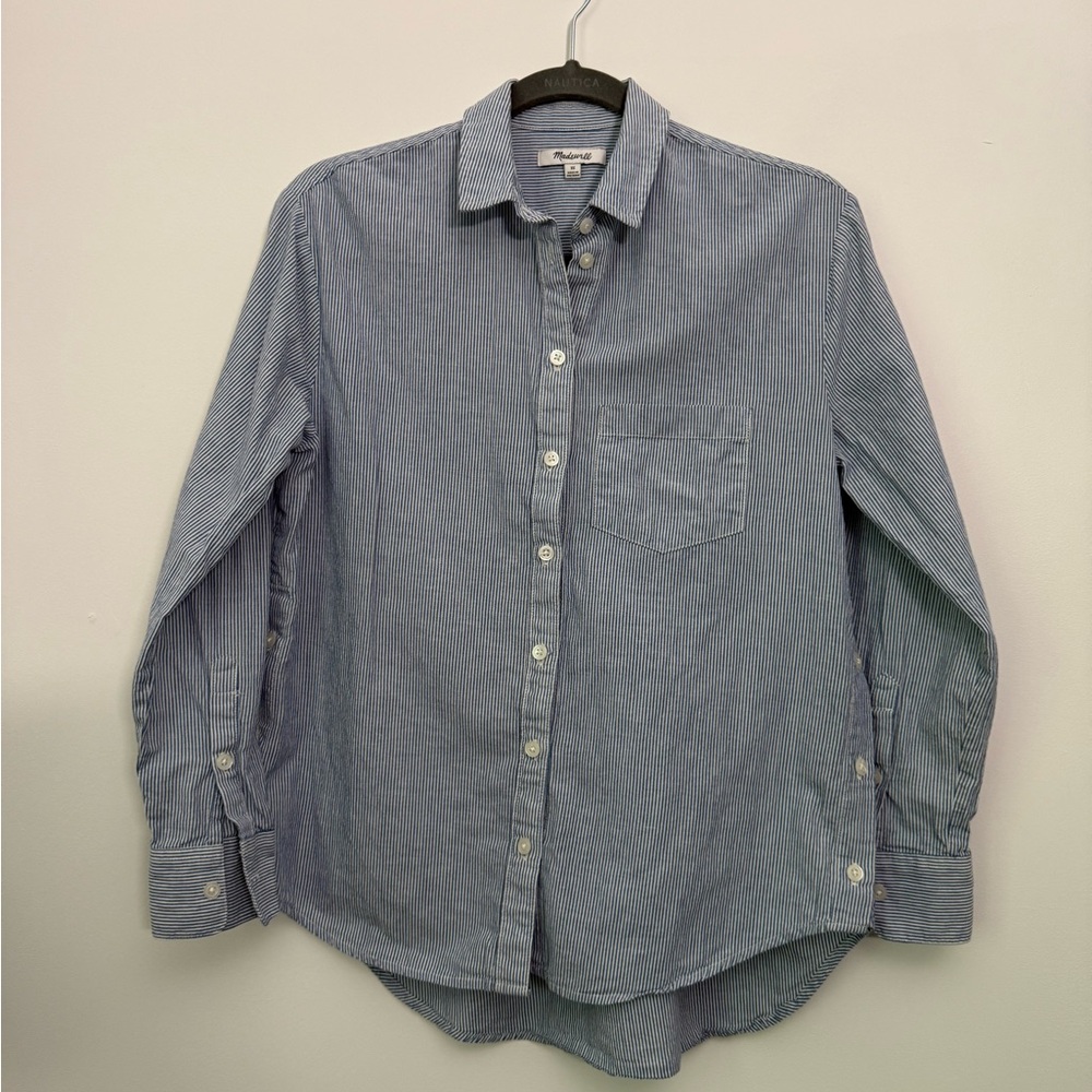 Madewell Blue Casual Button Down Shirt‎ Long Sleeve
